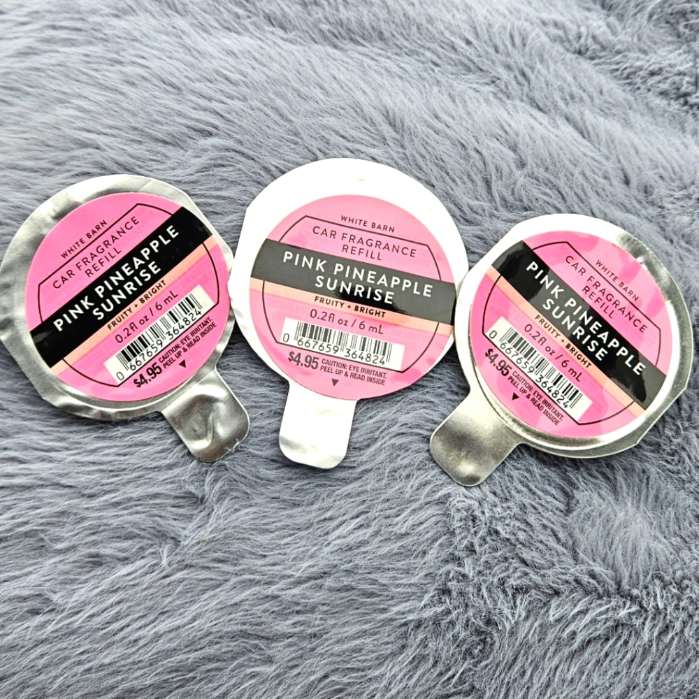 3 Bath & Body Works Pink Pineapple Sunrise Car Fragrance Refills NWT!